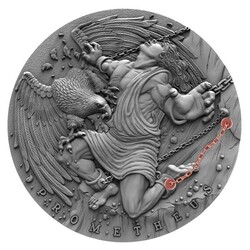 Prometeusz antyczne mity iii niue 2019 2 oz silver coin 5 dollars